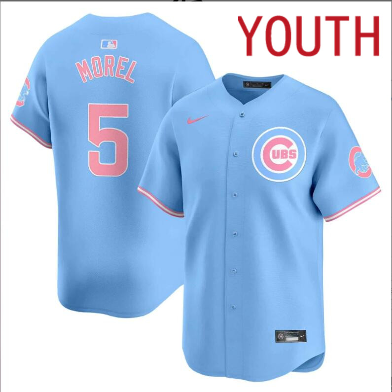 Youth  Chicago Cubs #5 Morel blue 2024 Nike MLB jersey